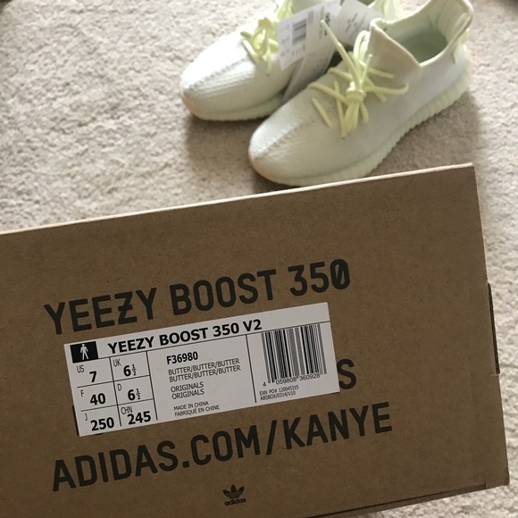 YEEZY BOOST 350 V2 BUTTER SNEAKERS  AUTHENTIC - Picture 2 of 8